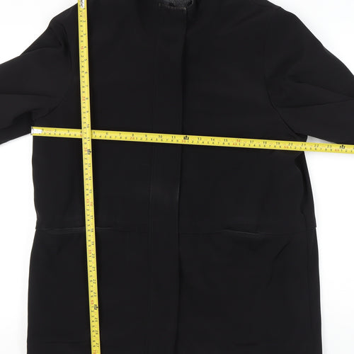BHS Womens Black Polyester Hooded Parka Coat Size 14 Regular