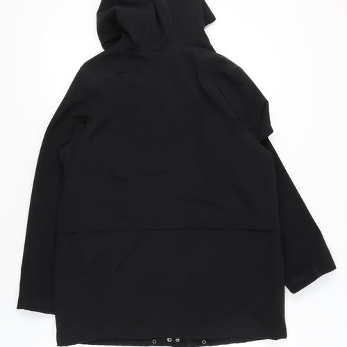 BHS Womens Black Polyester Hooded Parka Coat Size 14 Regular