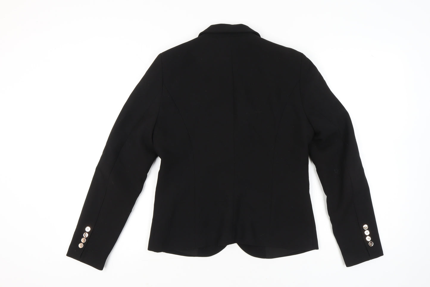 Vila Women’s Black Blazer Jacket Size M Notch Lapel Tailored Workwear