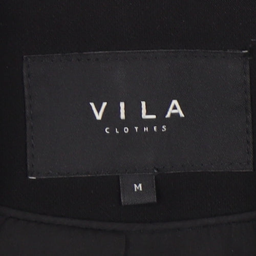 Vila Women’s Black Blazer Jacket Size M Notch Lapel Tailored Workwear