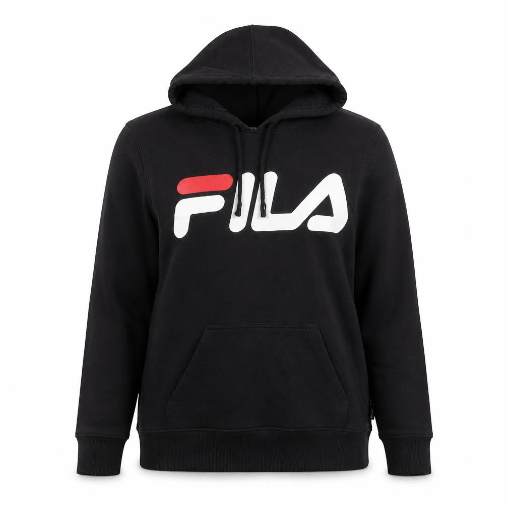 Fila Women’s Black Pullover Hoodie Size M UK 12 Cotton Blend Logo