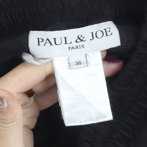 Paul & Joe Womens Black Jogger Trousers Size 8 Elastic Waist Viscose