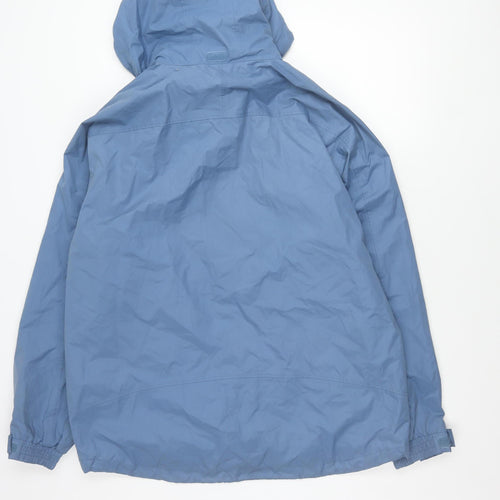 Wynnster Men’s Blue Hooded Rain Coat Jacket Large Outdoor Hiking
