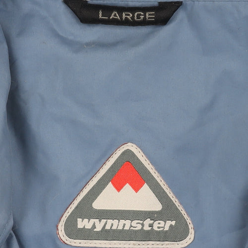 Wynnster Men’s Blue Hooded Rain Coat Jacket Large Outdoor Hiking