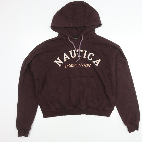 Nautica Competition Women's Brown Hoodie UK 8 Pullover Logo