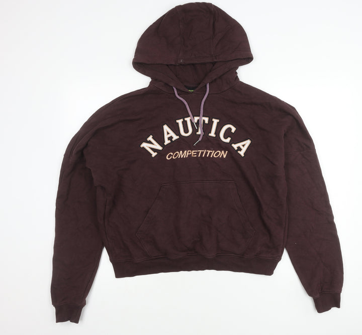 Nautica Competition Women's Brown Hoodie UK 8 Pullover Logo