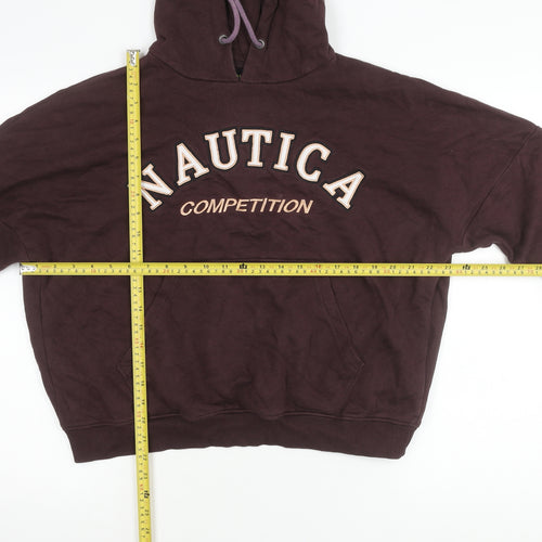 Nautica Competition Women's Brown Hoodie UK 8 Pullover Logo