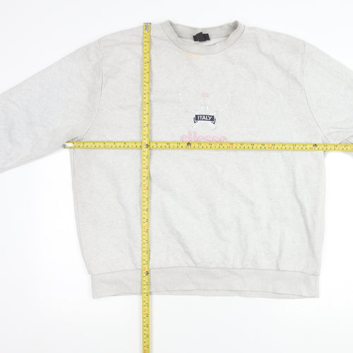 Ellesse Women’s Grey Sweatshirt UK 10 Pullover Crew Neck Cotton Blend