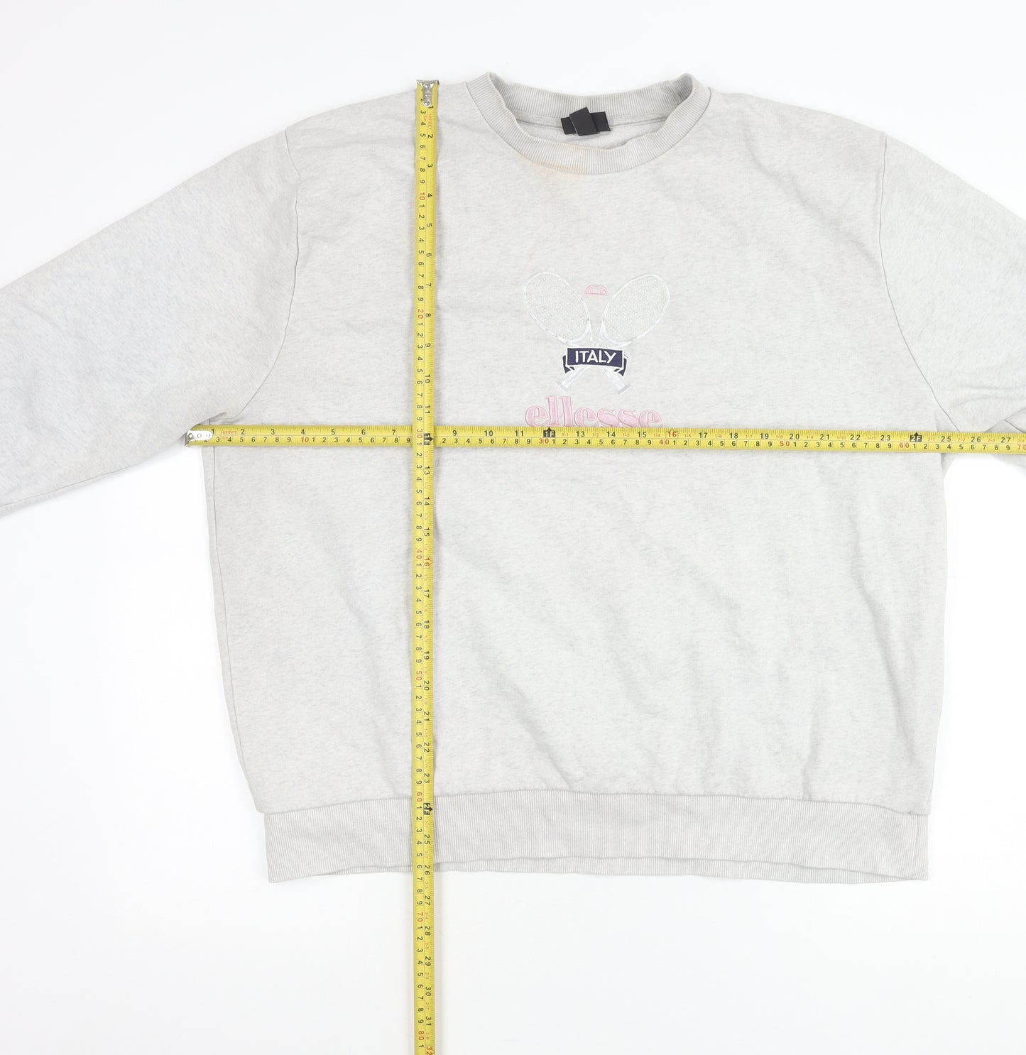 Ellesse Women’s Grey Sweatshirt UK 10 Pullover Crew Neck Cotton Blend