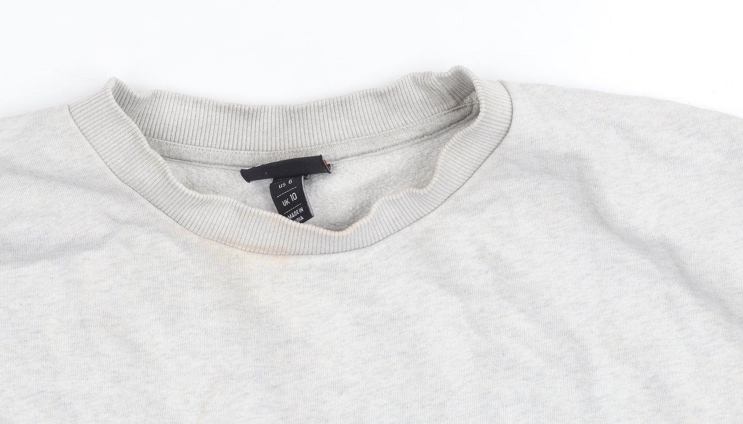 Ellesse Women’s Grey Sweatshirt UK 10 Pullover Crew Neck Cotton Blend