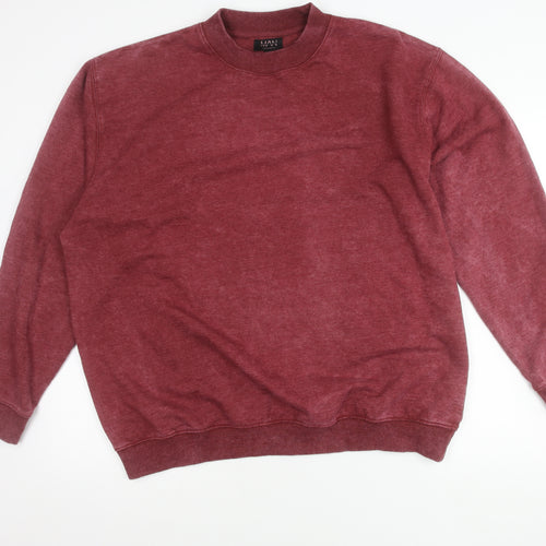 boohooMAN Men’s Red Crew Neck Pullover Sweatshirt Size L