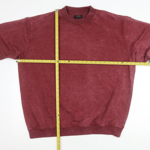 boohooMAN Men’s Red Crew Neck Pullover Sweatshirt Size L