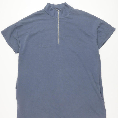 Marks and Spencer Women Blue Size 20 Mock Neck Zip T-Shirt