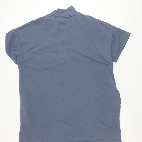 Marks and Spencer Women Blue Size 20 Mock Neck Zip T-Shirt