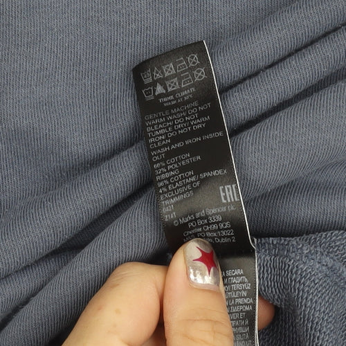 Marks and Spencer Women Blue Size 20 Mock Neck Zip T-Shirt