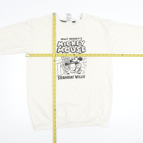 H&M Disney Women Ivory Sweatshirt S Mickey Mouse Steamboat Willie