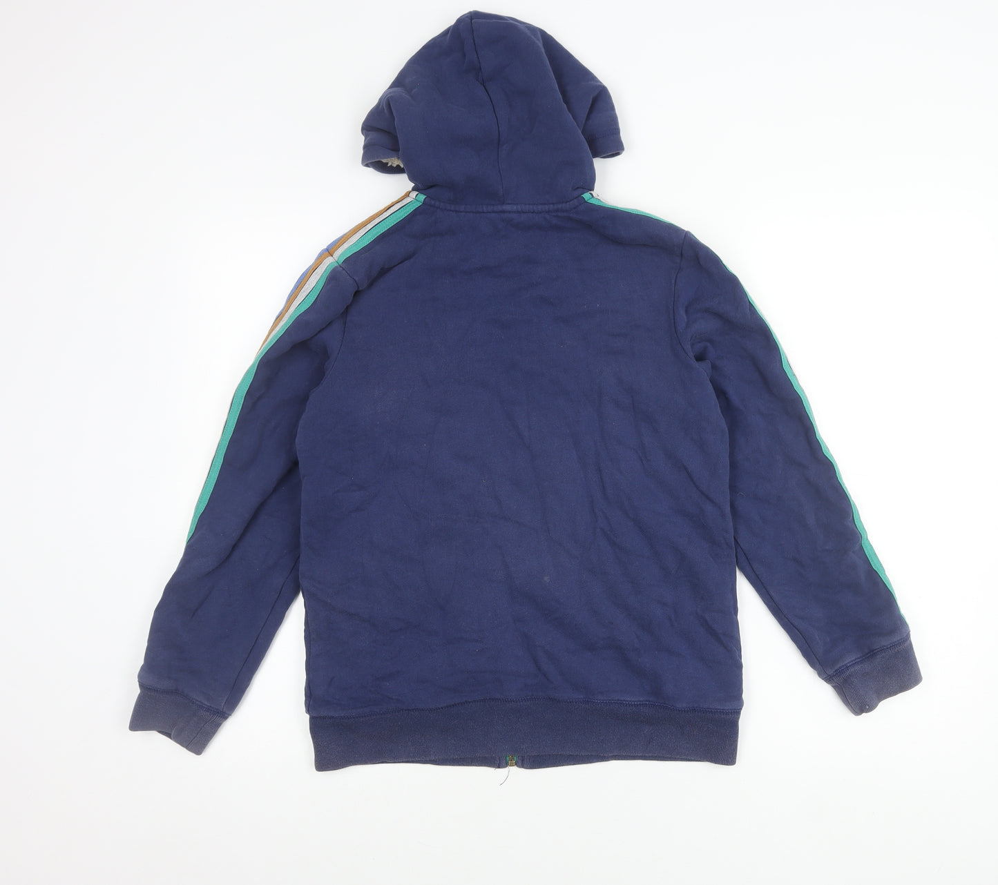 Boden Boys Blue Hooded Jacket 11-12Y Cotton Blend Full Zip Fleece Lined