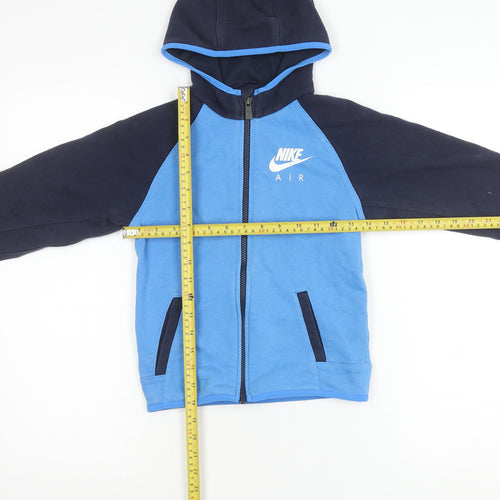 Nike Boys Blue Full Zip Hoodie Jacket 6-7Y Cotton Blend Sportswear