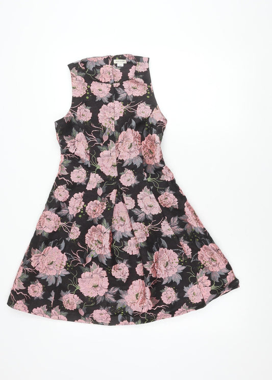 River Island Girls Black Floral Jacquard A-Line Party Dress 11 Years