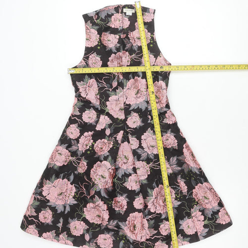 River Island Girls Black Floral Jacquard A-Line Party Dress 11 Years