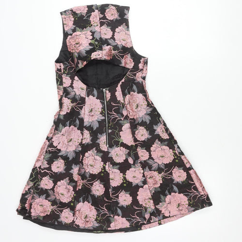 River Island Girls Black Floral Jacquard A-Line Party Dress 11 Years
