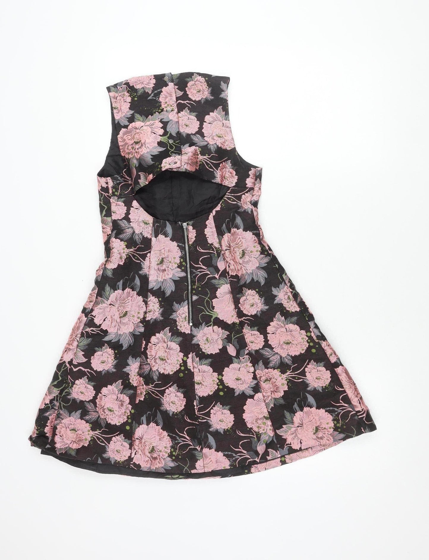 River Island Girls Black Floral Jacquard A-Line Party Dress 11 Years
