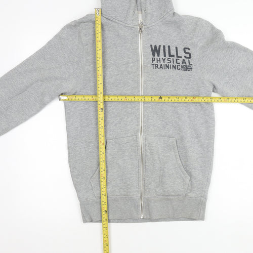 Jack Wills Mens Grey XS Hooded Full Zip Fleece Jacket