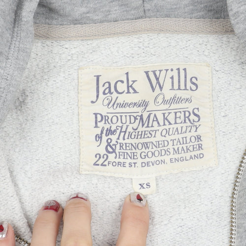 Jack Wills Mens Grey XS Hooded Full Zip Fleece Jacket