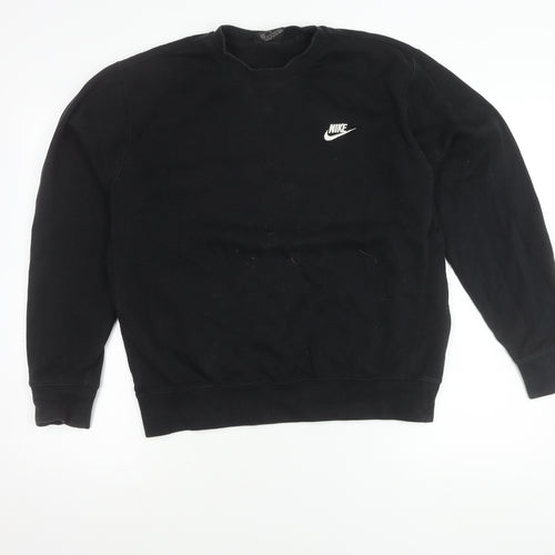 Nike Mens Black M Pullover Crew Neck Sweatshirt Logo Sports