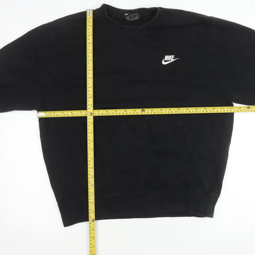 Nike Mens Black M Pullover Crew Neck Sweatshirt Logo Sports