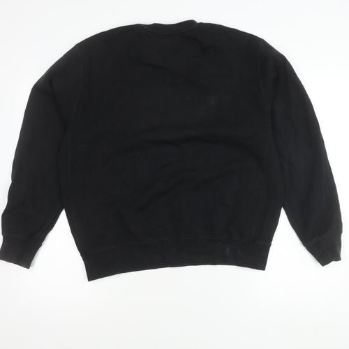 Nike Mens Black M Pullover Crew Neck Sweatshirt Logo Sports