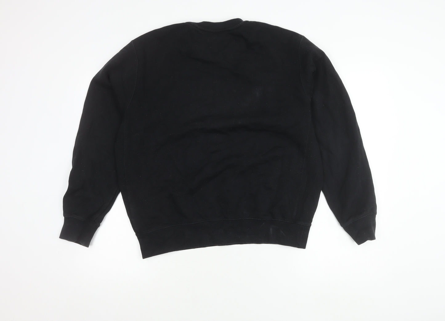 Nike Mens Black M Pullover Crew Neck Sweatshirt Logo Sports