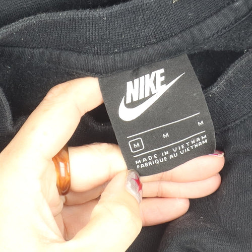 Nike Mens Black M Pullover Crew Neck Sweatshirt Logo Sports