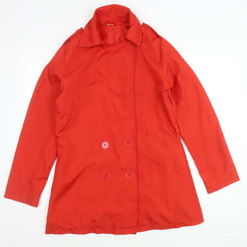 La Redoute Womens Red Size 10 Trench Coat Mid-Length Polyester