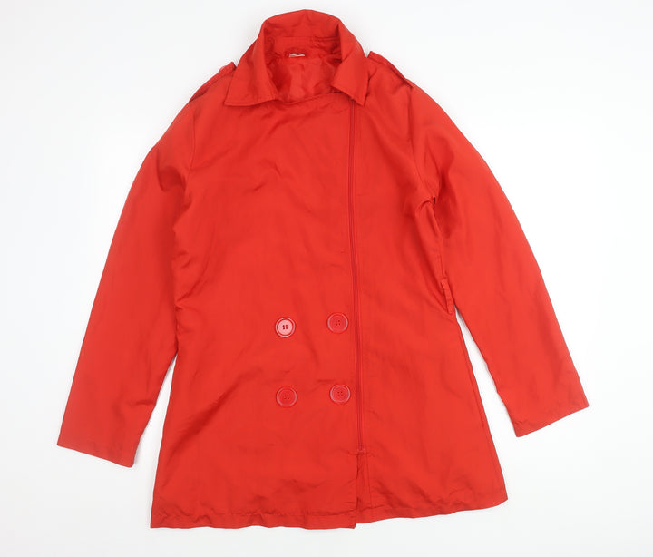 La Redoute Womens Red Size 10 Trench Coat Mid-Length Polyester