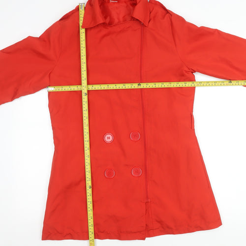La Redoute Womens Red Size 10 Trench Coat Mid-Length Polyester