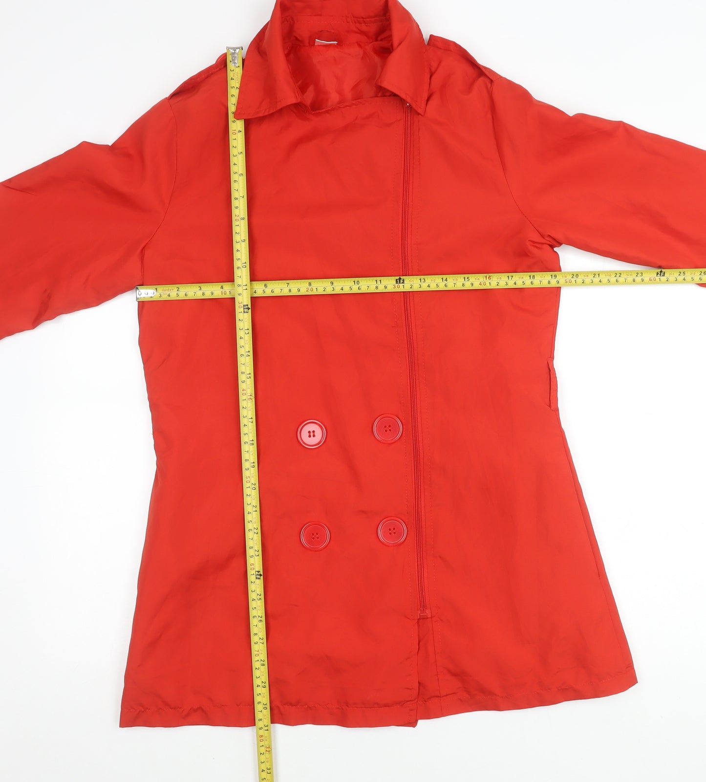 La Redoute Womens Red Size 10 Trench Coat Mid-Length Polyester