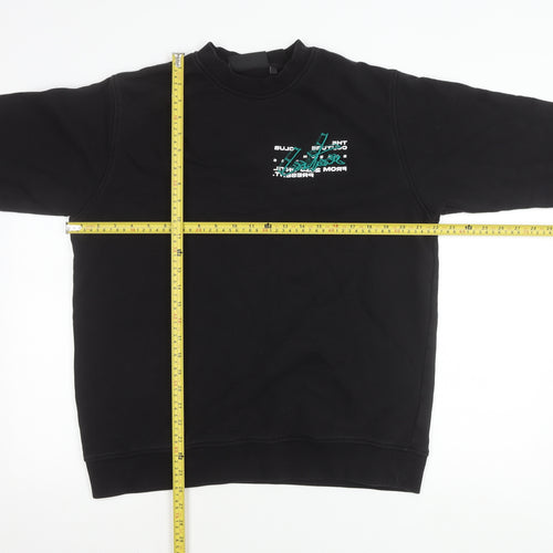Couture Mens Black L Sweatshirt Pullover Crew Neck Graphic Print