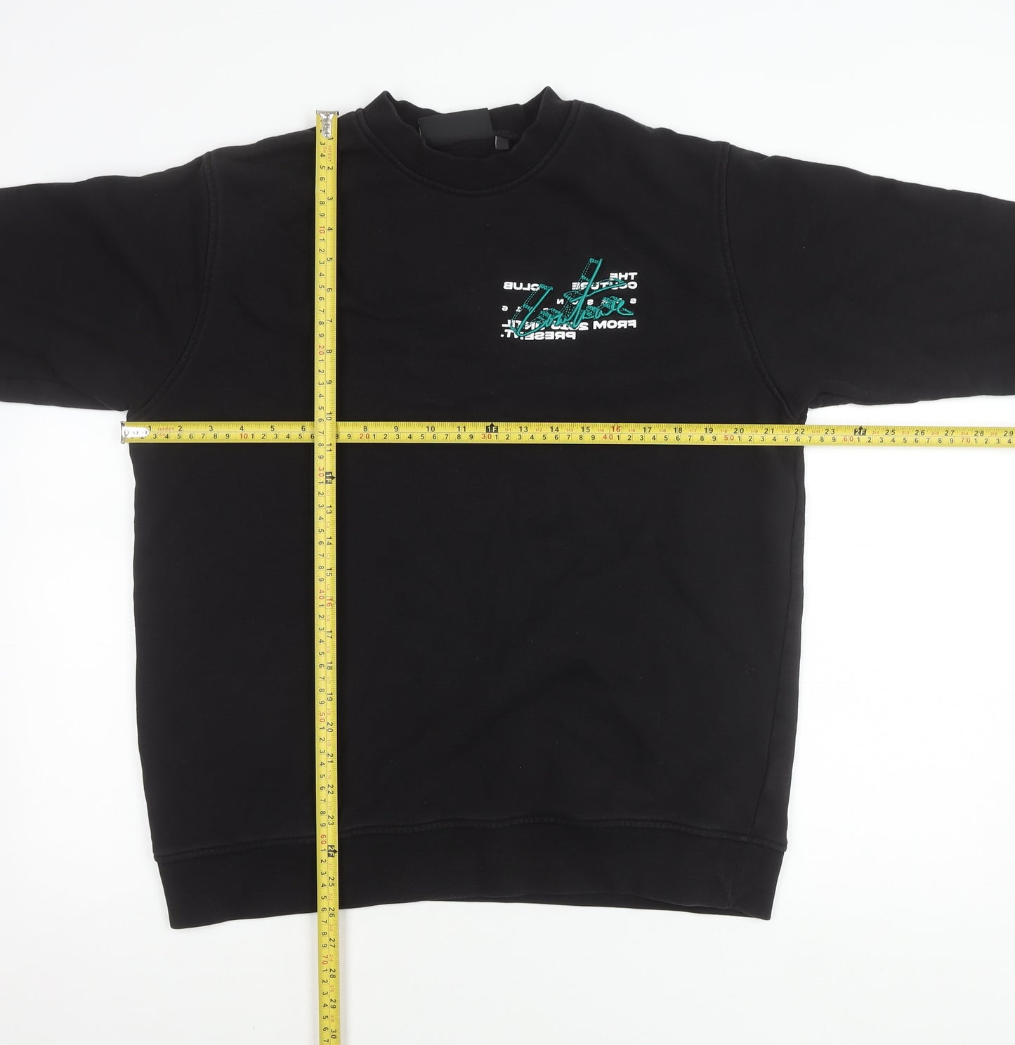 Couture Mens Black L Sweatshirt Pullover Crew Neck Graphic Print