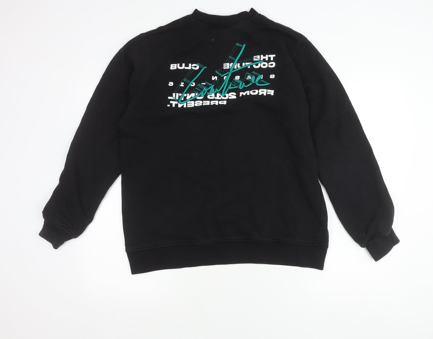 Couture Mens Black L Sweatshirt Pullover Crew Neck Graphic Print