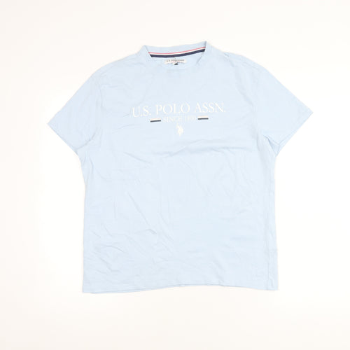 U.S. Polo Assn. Womens Blue XS Regular Cotton Short Sleeve T-Shirt