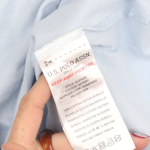 U.S. Polo Assn. Womens Blue XS Regular Cotton Short Sleeve T-Shirt