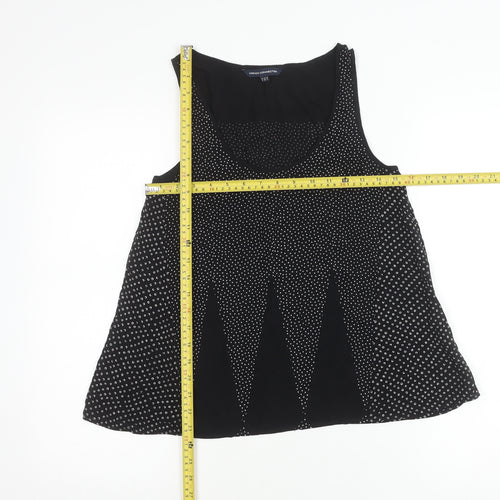 French Connection Womens Black Polka Dot Viscose Tank Top Size 8