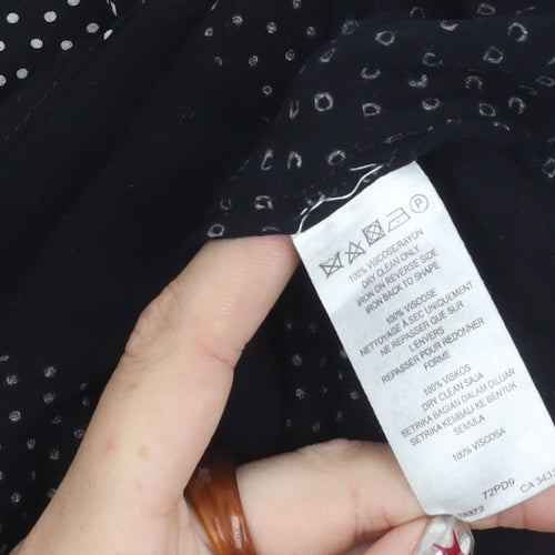 French Connection Womens Black Polka Dot Viscose Tank Top Size 8