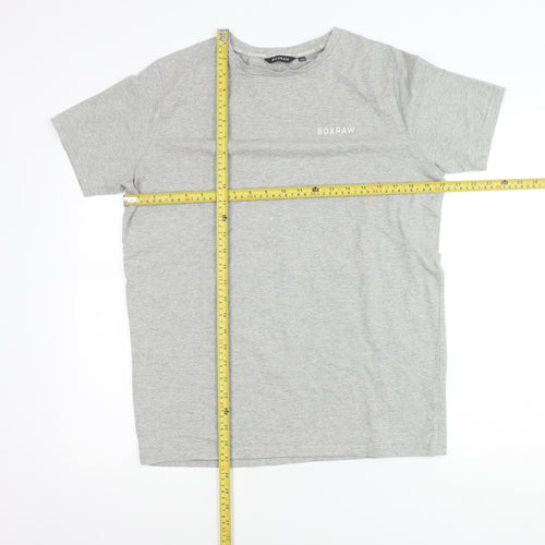 BOXRAW Men's Grey XS Crew Neck Short Sleeve Cotton T-Shirt