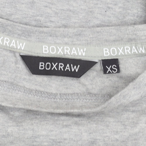 BOXRAW Men's Grey XS Crew Neck Short Sleeve Cotton T-Shirt