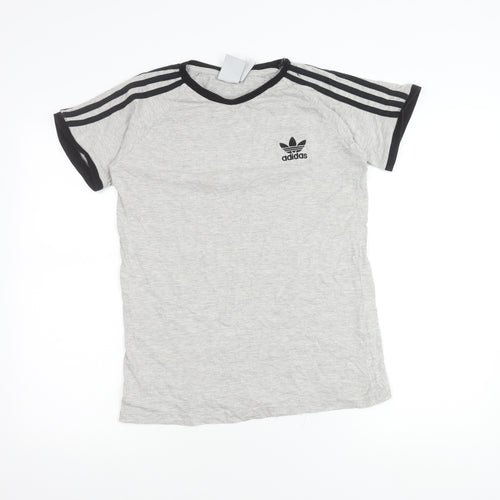 Adidas Men’s Grey M Short Sleeve Crew Neck Cotton Logo T-Shirt