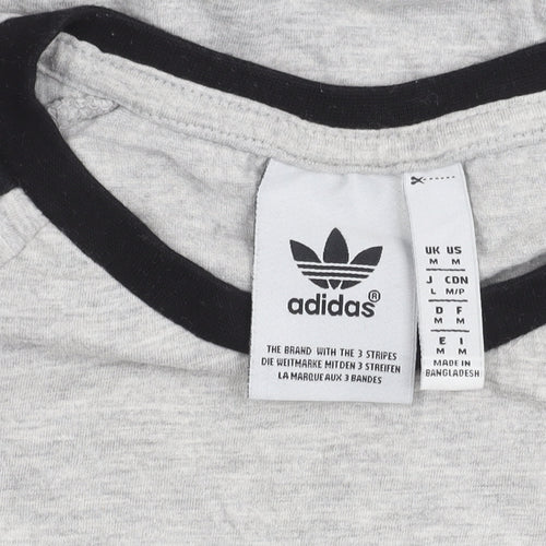 Adidas Men’s Grey M Short Sleeve Crew Neck Cotton Logo T-Shirt