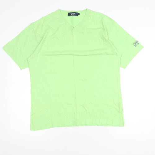 Cotton Traders Men's Green Small V-Neck Short Sleeve T-Shirt