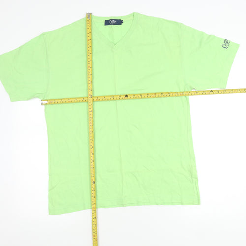 Cotton Traders Men's Green Small V-Neck Short Sleeve T-Shirt